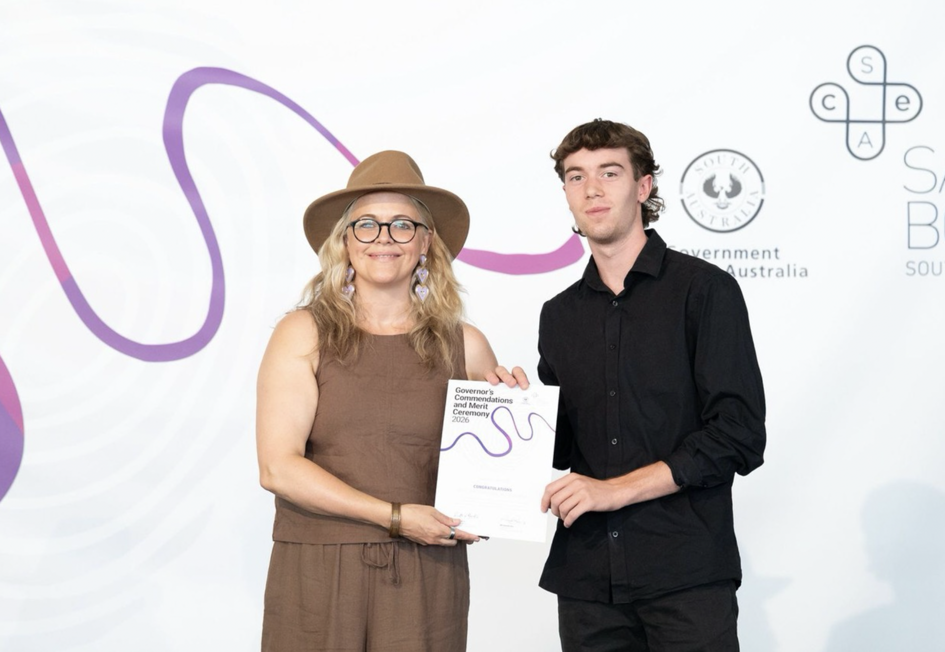 Jackson Arnold at the SACE Merit Award ceremony at Government House